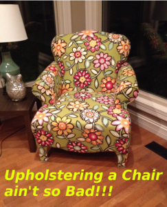 Re upholstering a chair 1